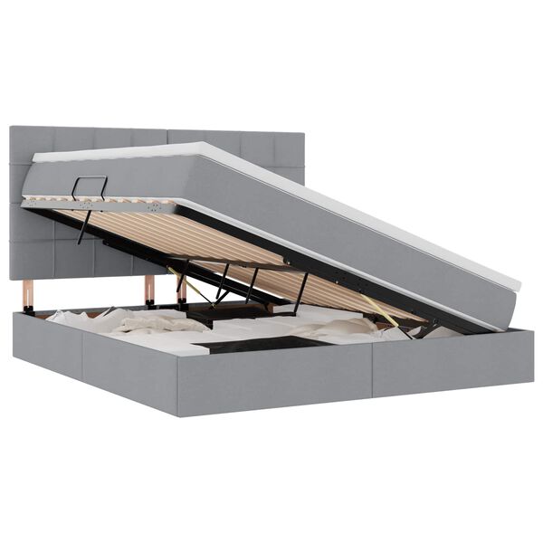 vidaXL Krevet s madracem i skladi&scaron;tem Svijetlo siva 160 x 200 cm
