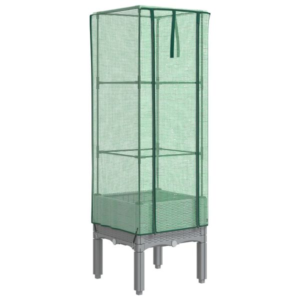 vidaXL Povi&scaron;ena gredica s pokrovom za staklenik 40 x 40 x 140 cm