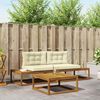 vidaXL Set vanjskih sofa s jastukom 3 Komad Prirodna i krem