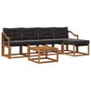 vidaXL Set vanjskih sofa s jastukom 6 pcs Prirodna i crna
