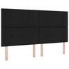 vidaXL LED Box Spring Krevet s uzglavljem Crna 180 x 200 cm tkanina