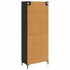vidaXL Highboard Zidne Crni hrast 69,5 x 34 x 180 cm Konstruirano drvo