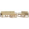 vidaXL Set vanjskih sofa s jastukom 6 pcs Bijela i bež