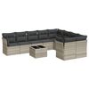 vidaXL 10-dijelni set vrtnih sofa poliratan s jastucima svijetlosivi
