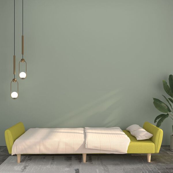 vidaXL Dvosjed na razvlačenje od tkanine zeleni