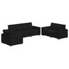 vidaXL Sofa 3 kom. Crna Platnasta tkanina