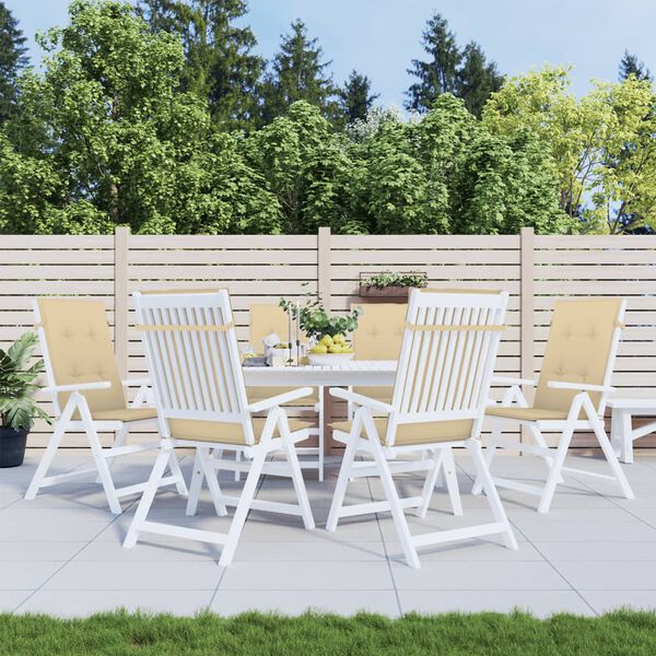 vidaXL Jastuci za stolice 6 kom prošarano bež 120x50x4 cm od tkanine