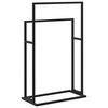 vidaXL Samostojeći stalak za ručnike crni 48 x 24 x 78,5 cm željezni