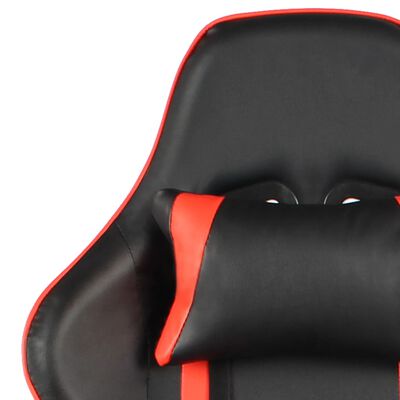 vidaXL Okretna igraća stolica s osloncem za noge crvena PVC