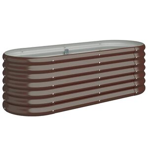 vidaXL Povi&scaron;ena vrtna gredica od pocinčanog čelika 114 x 40 x 36 cm smeđi