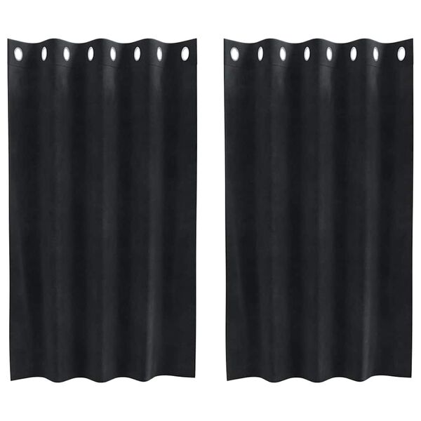 vidaXL Zavjese za zamračivanje 2 pcs Crna 140 x 140 cm Bar&scaron;un