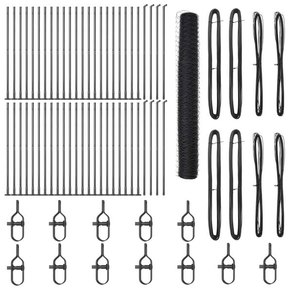 vidaXL Stup za ogradu Siva 100 x 1,2 m (mrežica 50 mm) Čelik i PVC