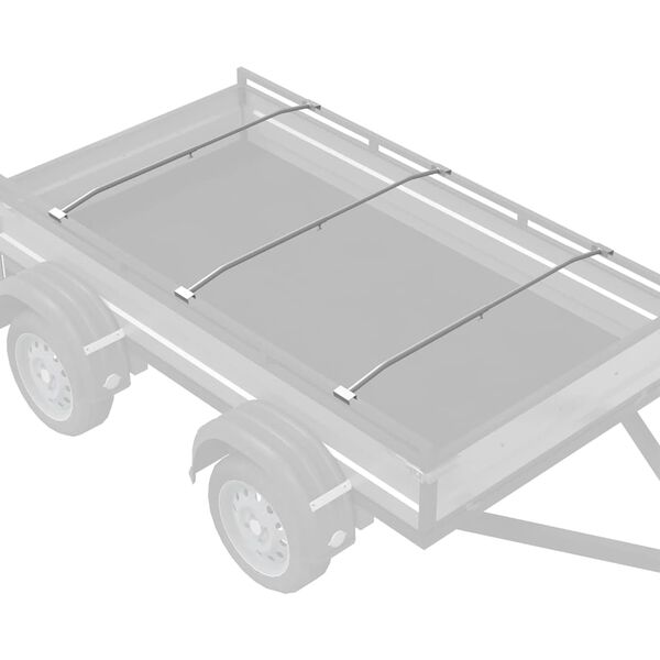 vidaXL pogodno za ravni nosač cerade 3 pcs Srebrno 130-210 cm Aluminij