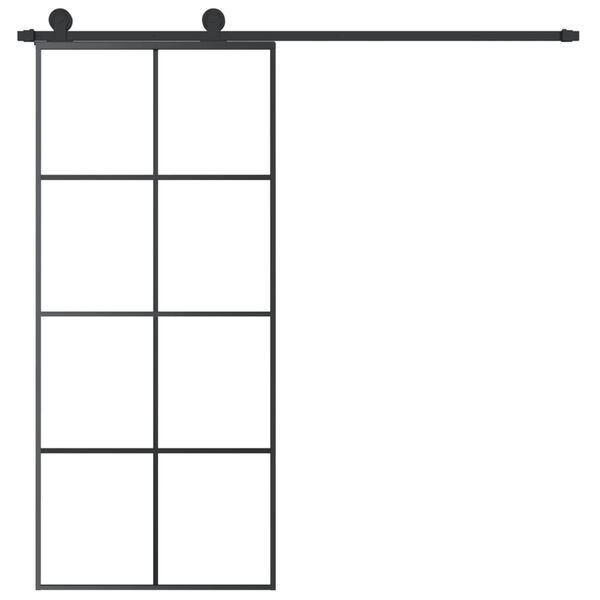 vidaXL Klizna vrata s priborom 90 x 205 cm od ESG stakla i aluminija