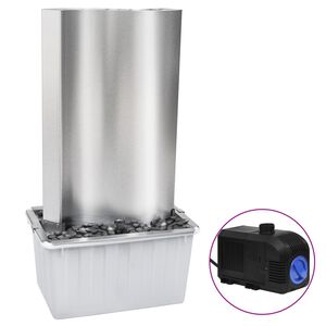vidaXL Vrtna fontana srebrna 60,2x37x122,1 cm od nehrđajućeg čelika