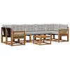vidaXL Set vanjskih sofa s jastukom 8 pcs Prirodna i svjetlosiva