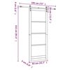 vidaXL Klizna vrata Smeđa 83 x 232 cm Masivna borovina i staklo