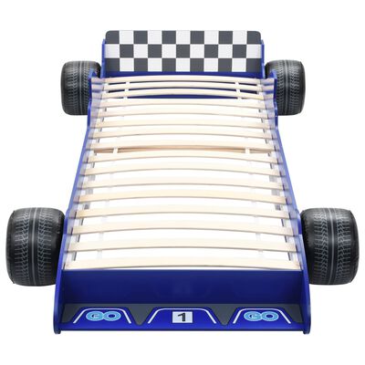 vidaXL Dječji krevet trkaći auto 90x200 cm plavi