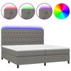 vidaXL Krevet box spring s madracem LED tamnosivi 200x200 cm tkanina