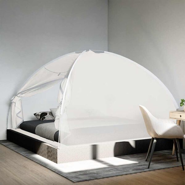 vidaXL Komarnik Mongolia s vratima 220 mrežasti bijeli 200x200x135 cm