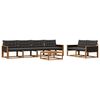 vidaXL Set vanjskih sofa s jastukom 7 pcs Prirodna i crna