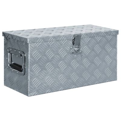 vidaXL Aluminijska kutija 61,5 x 26,5 x 30 cm srebrna