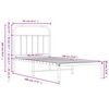 vidaXL Metalni okvir kreveta uzglavlje i podnožje bijeli 90x190 cm