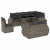 vidaXL 9-dijelni set vrtnih sofa od poliratana s jastucima sivi