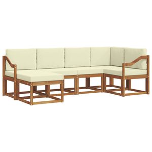vidaXL Set vanjskih sofa s jastukom 6 pcs Prirodna i krem