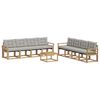 vidaXL Set vanjskih sofa s jastukom 9 pcs Bijela i svjetlosiva