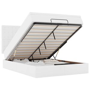 vidaXL Otomanski okvir kreveta s madraca bijela 140x200cm umjetna koža