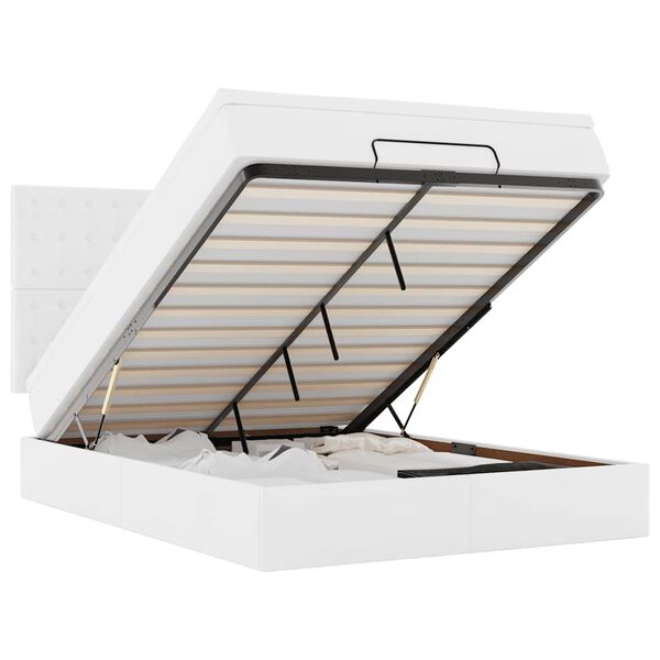 vidaXL Otomanski okvir kreveta s madraca bijela 140x200cm umjetna koža