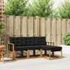 vidaXL Set vanjskih sofa s jastukom 4 pcs Prirodna i crna