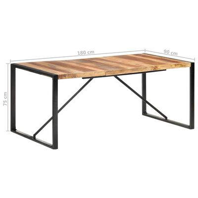vidaXL Blagovaonski stol 180 x 90 x 75 cm od masivnog drva i šišama