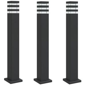 vidaXL Vanjske podne svjetiljke 3 kom crne 80 cm aluminijske