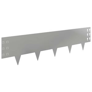 vidaXL Ograda oko Travnjaka 20 pcs 100 x 25 cm Čelik Srebrna