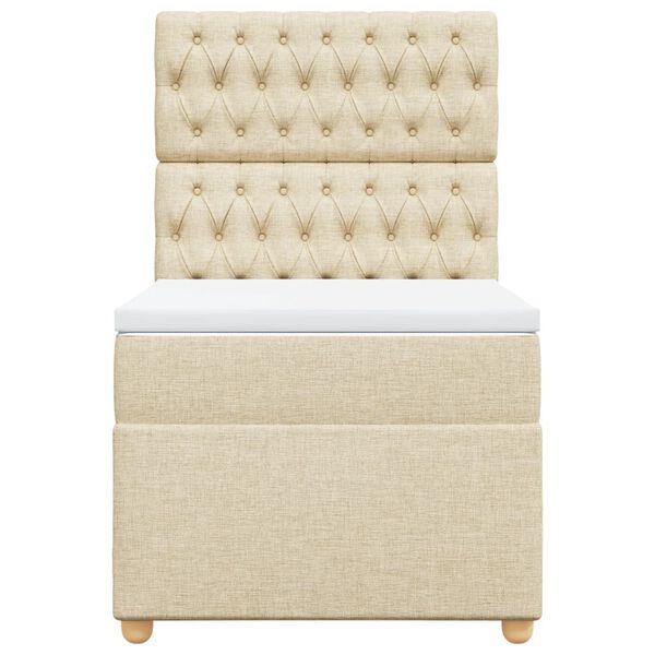 vidaXL Krevet s oprugama i madracem krem 90 x 200 cm od tkanine