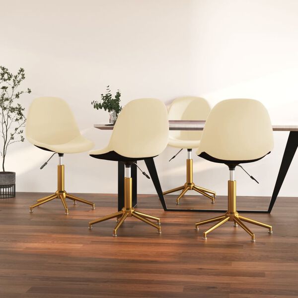 vidaXL Okretne blagovaonske stolice 4 kom krem bar&scaron;unaste