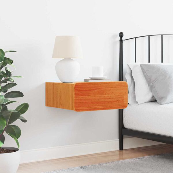 vidaXL Noćni ormarić Vosak smeđa 39 x 34 x 16,5 cm Masivna borovina