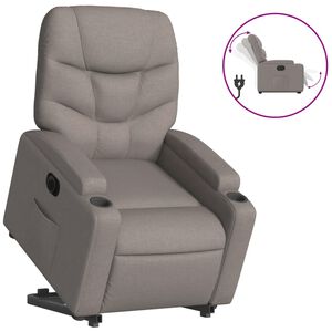 vidaXL Električni naslonjač na podizanje od tkanine smeđesivi