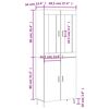vidaXL Visoka komoda bijela 69,5x34x180 cm konstruirano drvo