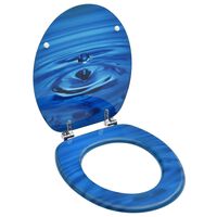 vidaXL Toaletna daska s poklopcem MDF plava s uzorkom kapi vode