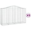 vidaXL Lučne gabionske ko&scaron;are 9 kom 200x50x120/140cm pocinčano željezo