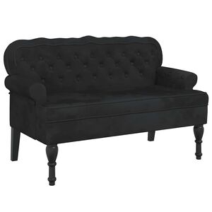 vidaXL Klupa s naslonom Crna 119,5x64,5x75 cm Bar&scaron;unasta