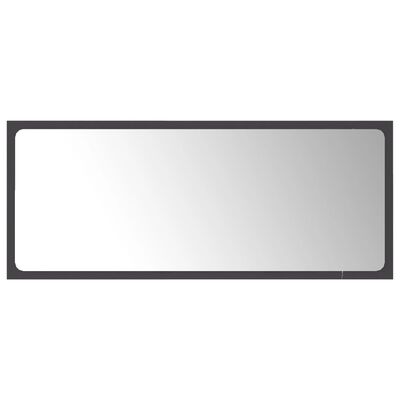 vidaXL Kupaonsko ogledalo sivo 90 x 1,5 x 37 cm konstruirano drvo