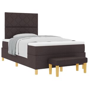 vidaXL Krevet s opruga kutije Tamno smeđa 200 x 120 cm tkanina
