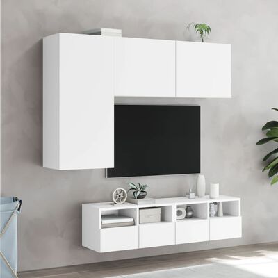 vidaXL 4-dijelni zidni TV elementi bijeli od konstruiranog drva