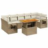 vidaXL 8-dijelni set vrtnih sofa od poliratana s jastucima bež