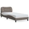 vidaXL Okvir kreveta s LED-om bez madraca Hvar Taupe 80x200 cm Tkanina