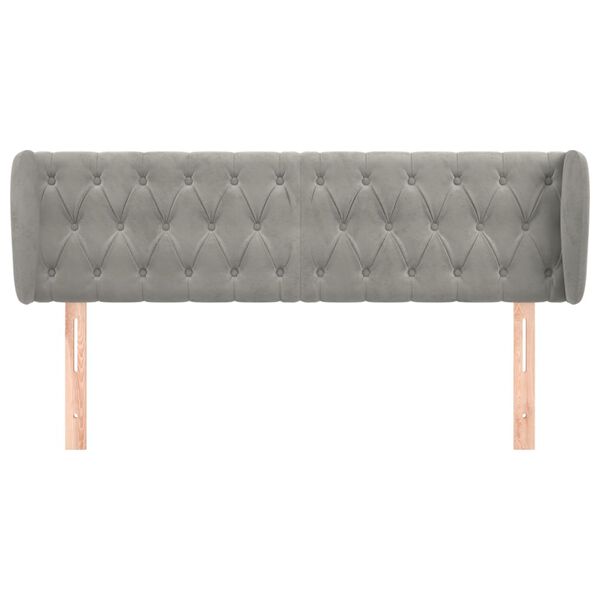 vidaXL Uzglavlje s u&scaron;ima svjetlosivo 147x23x78/88 cm bar&scaron;unasto